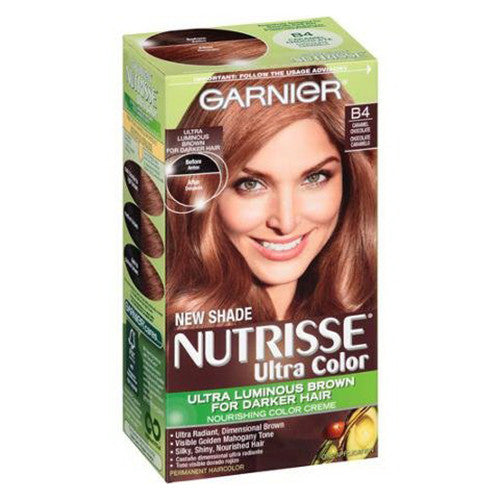 Garnier Nutrisse Ultra Color Hair Dye, B4 Caramel Chocolate - Kit
